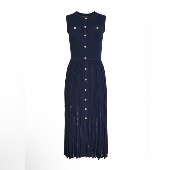 Maje Pleated knit maxi dress/EU 36 - Picture 3 of 12